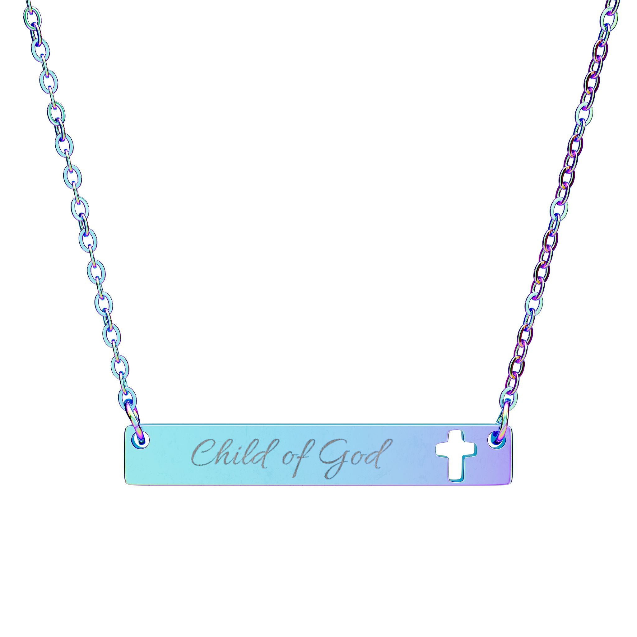 Child Of God Cross cutout necklace