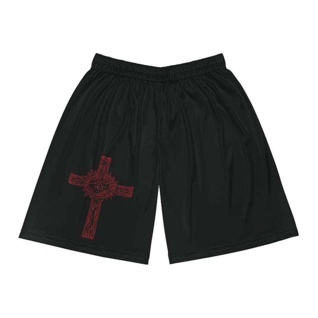 saved by HIS BLOOD basketball shorts