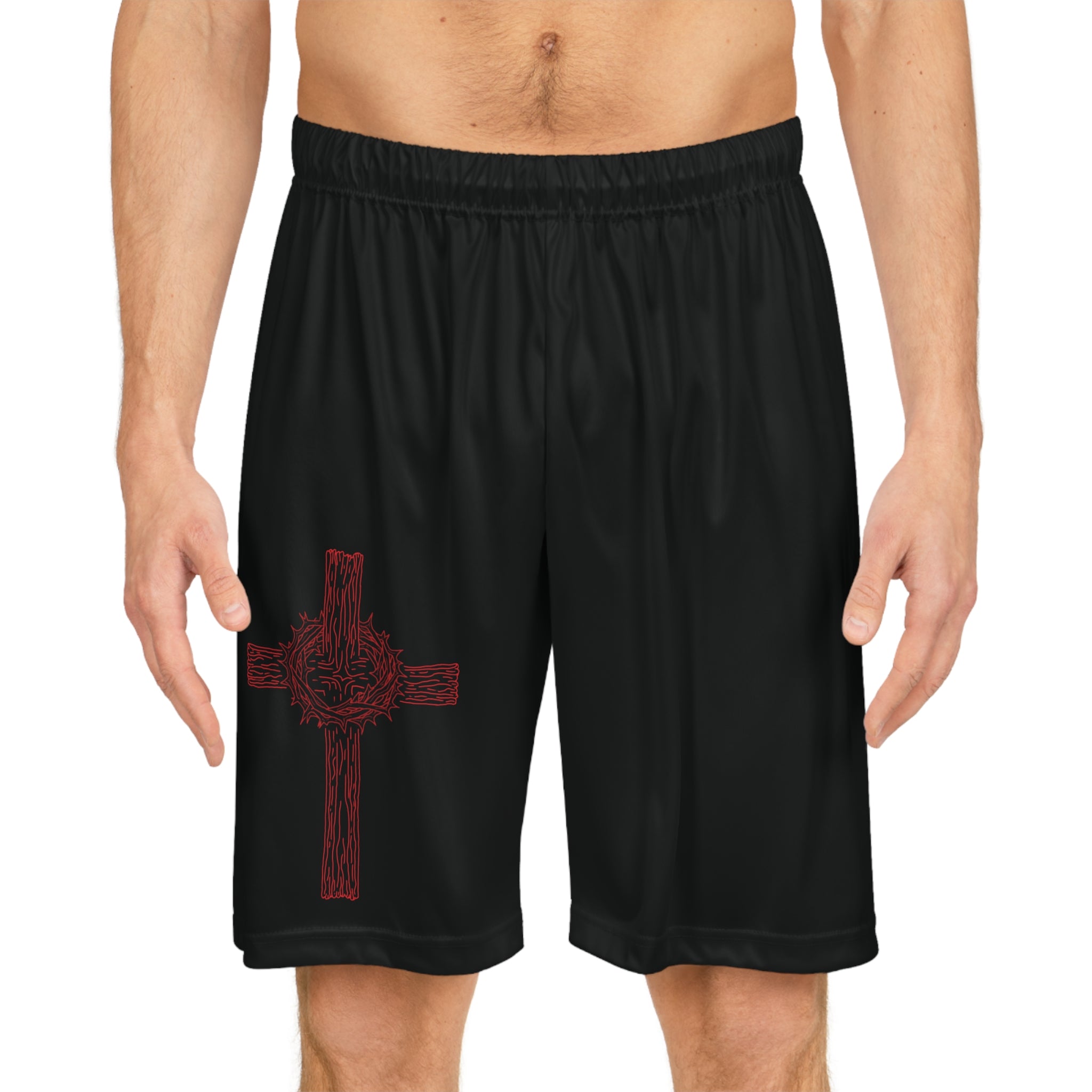 saved by HIS BLOOD basketball shorts